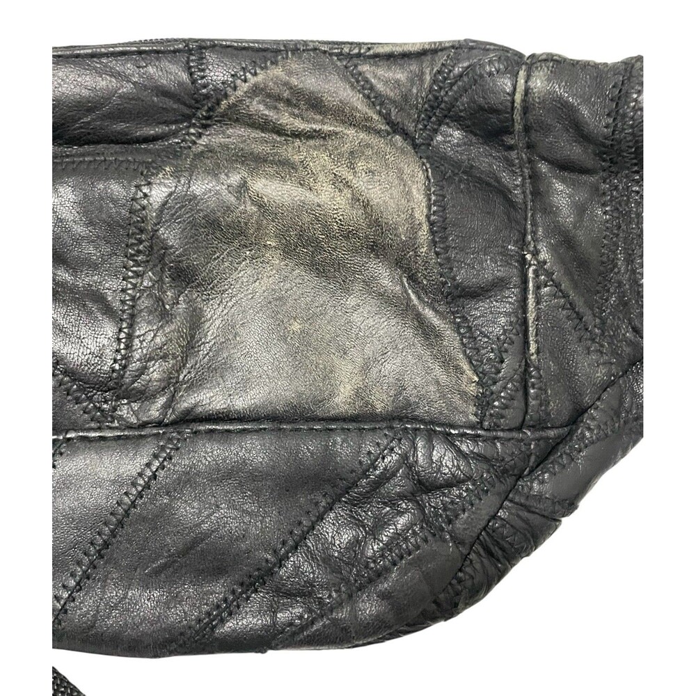 Tinder Leather Patchwork Black Large Bum Bag Hip … - image 3